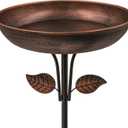 Metal Bird Bath for Outdoors, 12" Dia Bowl with Stable Upgrades Stake Birdbaths Garden Yard Lawn Decor 0.7 Gallon