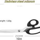 10-Inch Heavy-Duty Stainless Steel Fabric Scissors - Professional Sewing Shears for Precise Cutting of Fabric, Leather, and More