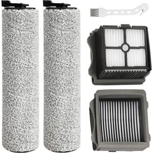Ifloor3 Roller Brush Replacement for Tineco iFloor 3 and Floor One S3 Cordless Wet Dry Vacuum Cleaner, 2 Brush Roller, 2 HEPA Filters