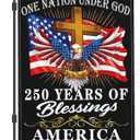 2 x 250 Year American Anniversary Flag Patriotic 250th Anniversary USA Flag 4th of July We The People 1776 Garden Flags for Outside 12x18 Inch Double Sided Outdoor Decorations