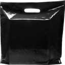 Extra Large Black Merchandise Bags - Plastic Glossy Perfect for Retail - 100 Pack 22" x 22" x 2 mil Thick - Die Cut Handles - Color Black - 100% Recyclable