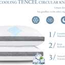Tencel Surface Pillow Polyester Inside, Shredded Memory Foam Adjustable Bed Pillow for Sleeping, Cooling Tencel Gusseted Pillows for Side Back Stomach Sleepers, Standard size 18"x26"Pack of 1
