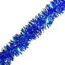 TCDesignerProducts Twist Garland - 4" x 25' roll, Parade Float Decorations for Trailer Or Golf Cart, Metallic Tinsel Garland, Christmas Garland Dcor for Home and Party, Blue