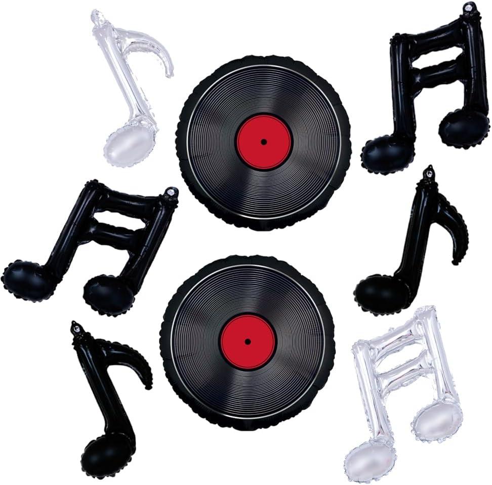 Record Balloons Music Note Balloon Vinyl Records Decor Retro Music Disco Rock and Roll Themed Balloons Decor for Decades Party Decorations Records Wall Decor 50s 70s 80s Birthday Party Decorations