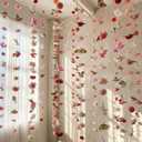 6 Pcs 35.46 ft Flower Garlands Backdrop Spring Artificial Wildflower Vines Floral Decorations for Party Fake Flower Vines Faux Silk Wildflower for Easter Wedding Garden Wall Arch(Pink)