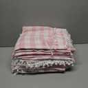 Laolitou Pink Checkered Spring Tablecloth Rectangle Washable Buffalo Plaid Table Cloth with Tassel Cotton Linen Gingham Table Cover for Dining Room, Pink, Rectangle 140x230cm 55x90IN