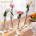 NUPTIO Glass Bud Vases Centerpiece: 6 Pcs Small Flower Vase for Wedding in Bulk - Cute Clear Ribbed Vase for Party Events Home Table Decor