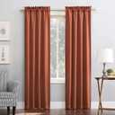 Sun Zero Easton Energy Saving Blackout Rod Pocket Curtain Panel, 40" x 84", Terracotta