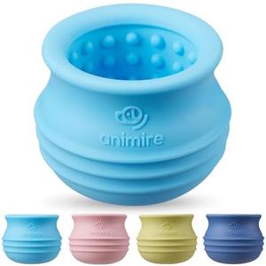 Animire Treat Dispensing Dog Toy, Long-Lasting Interactive Puzzle Toys for Dogs, Stuffable Dog Enrichment Frozen Lick Treat Toy for Boredom, BPA Free Silicone Fetch Catch Chew Toy (Light Blue,L)