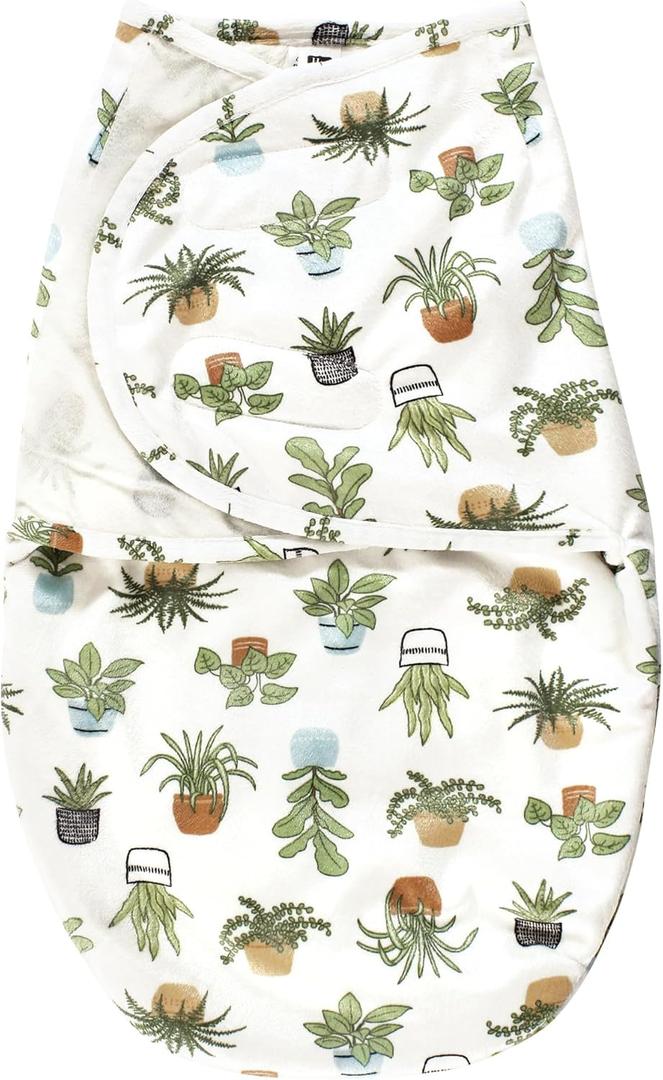 Hudson Baby Unisex Baby Plush Faux Fur Swaddle Wrap (0-3 Months, Plants) Hudson Baby Unisex Baby Plush Faux Fur Swaddle Wrap (0-3 Months, Plants)