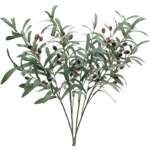 SHACOS 4 PCS 28 inch Artificial Olive Branches for Vases Greenery Olive Stems Faux Tree Branch Twig for Home Wedding Shop Office Garden Decor DIY Floral Crafts