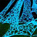 700 Sqft Glow-in-The-Dark Giant Spider Web Halloween Outdoor Decoration, Giant Outdoor Spider Decorations Set, with 3 Blacklight (24FT x 4FT)(White)