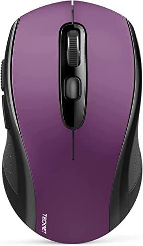 TECKNET Bluetooth Wireless Mouse, 2-in 1 Bluetooth 5.0 & 3.0 Mouse 2.4G Wireless Portable Optical Mouse with USB Nano Receiver, Ergonomic Mouse for Laptop, MacBook, PC, Windows, Android, OS System