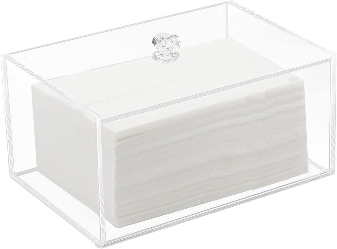 Weiai Acrylic Dryer Sheet Holder, Clear Dryer Sheets Box Container for Laundry Dispenser Storage (1 TIER)