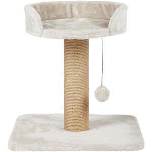 Trixie Mica 18-in Cat Tree for Kittens, Indoor Jute Scratching Post Cat Furniture, Padded Platform, Dangling Toy, Greige