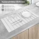 Extral Large Stone Dish Drying Mats for Kitchen Counter, 28"(L)16"(W) Quick Dry Dish Drying Mat, Collapsible Eco-Friendly Absorbent Diatomaceous Earth Mat for Dishes Cups, Match Any Countertop