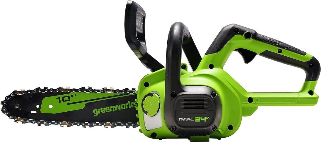 Greenworks 24V 10" Cordless Compact Chainsaw (Great For Storm Clean-Up, Pruning, and Firewood / 200+ Compatible Tools), Tool Only