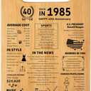 40th Wedding Anniversary Cutting Board Gifts for Women Men Marriage Gifts for Couple 1985 Poster Back In 1985 40th Anniversary Decorations 100% Organic Bamboo Pre Oiled 11"L x 7"W x 0.5"Th