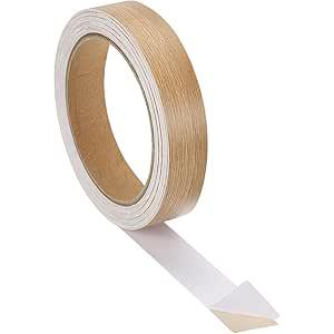 sourcing map Wood Grain Wallpaper Border Tape, 0.8 Inch x 33 Feet Removable Peel and Stick Mirror Frame Stickers Self Adhesive Wood Grain Repair Tape for Furniture Kitchen Bathroom, Apricot