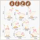 FYSUIMU 8Pcs One Silly Goose Wood Table Centerpiece Pink Bow Goose Tabletop Detachable Sign Tiered Tray Decor for Baby Shower Gender Reveal Birthday Photo Props Party Favor Supplies