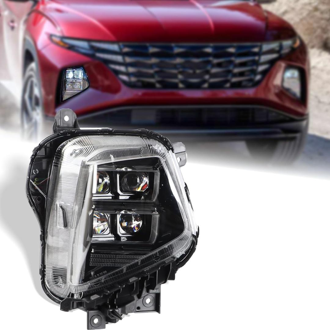 Four-LED Projector Headlight Assembly Compatible with 2022-2026 Hyundai Tucson Limited Models Right Passenger Side 92102-CW100 HY2503255