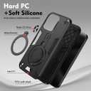 Drop Protection Case Compatible with Tecno Pova 6,Magnetic Kickstand Cover Compatible with Tecno Pova 6 Pro 5G LI9 Case Black