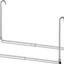Hanging Closet Rod, 2 Pack Adjustable Width and Height Closet Rods for Hanging Clothes, Premium Stainless-Steel Closet Rod for Ultimate Space Optimization, for Hanging and Drying Clothes, Silver