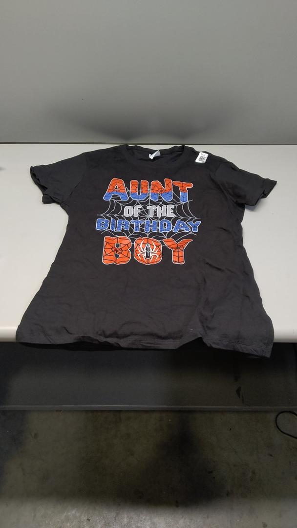 Spider Web Birthday Party Aunt Of The Birthday Boy Women T-shirt (Black,Medium)