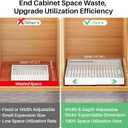 2 Pack Pull out Cabinet Organizer, Expandable Width(14"-24"), Depth(13"-24") with 3 Rails, Slide Out Drawers With Raising Pad for Framed Cabinets, with Adhesive Film for Cabinets in Kitchen, White