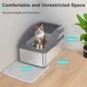 AIPERRO Stainless Steel Litter Box | XXL Deepened 8" Design Enclosed Box with Lid for Big Cats | High Sided, Anti-Urine Leakage | Non-Stick Bottom & Includes Litter Mat & Metal Scoop