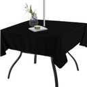 Fitable Square Table Cover Outdoor and Indoor Tablecloth - Washable Waterproof Wrinkle Free Table Cloth with Zipper and Umbrella Hole for Spring/Summer/Party/Picnic/BBQS/Patio Black 60 x 60 inch