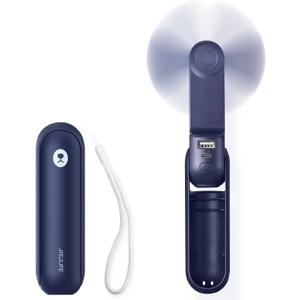 JISULIFE Portable Handheld Fan, Mini Personal 3-In-1 with Power Bank&Flashlight, 12-19 Hrs USB Rechargeable Battery Pocket Fan for Travel/Summer/Vacation/Concert, Essential Gifts for Men/Women-Blue