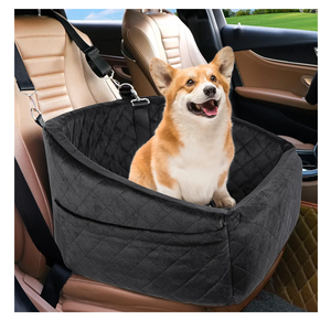 Dog Car Seat for Small Medium Dogs,Detachable Washable Dog Booster Seat Under 30lbs, Pet Car Seat Travel Bed with Storage Pockets and Dog Safety Belt (Black)