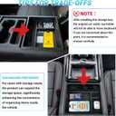 Rear Center Console Organizer Compatible with 2024-2026 Chevy Silverado EV Work Truck (WT)/RST First Edition/LT, 2024-2026 GMC Sierra EV Accessories, Armrest Storage Box Tray with Sunglasses