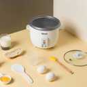 AROMA Rice Cooker, 3-Cup (Uncooked) / 6-Cup (Cooked), Small Rice Cooker, Oatmeal Cooker, Soup Maker, Auto Keep Warm, 1.5 Qt, White, ARC-363NG