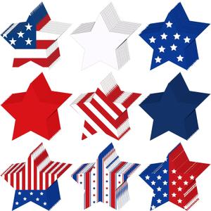 Seajan 200 Pcs 4th of July Star Cutouts with 400 Adhesive Dots Patriotic Star Cutouts Patriotic Stars Decorations Red White Blue Stars Accents for Independence Day Memorial Day Bulletin Board Decor