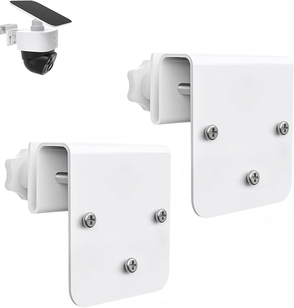 2 Pack Gutter Mount Bracket for Eufy Security SoloCam S340/E30/E42 and 4G LTE Cam S33, Stainless Steel Gutter Mount for Solar Security Camera, No-Drill Installation