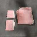 3-Layer Thick Bed Blanket Twin Size Blush Pink for Girls, Soft Plush Velvet Sherpa Blanket with 2 Pillow Shams Heavy Warm for Winter, Breathable n Washable, Pink