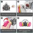 Respirator Cartridge, 60923 Particulate Filter, for Half and Full Face Pieces 6000, 7000 and FF-400 Series, Effective Filtering Organic Vapors, Acid Gases and Particulates, 1 Pair