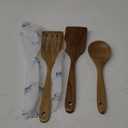 3 Pcs Best Wooden Spoons for Cooking Kitchen Utensils Set Acacia Wood Cooking Spatula Turner Non Toxic Utensil Slotted Serving Spoon Flat Spatulas Set Wooden Utensis Mixing Cooking Spoon Kitchen Tools