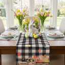 3 Pcs Farmhouse Holiday Table Runner Set Heart Valentines Day Shamrocks St. Patrick's Day Easter Egg Table Runner for Home Dining Room Kitchen Decor, 13x72 Inch(Buffalo Plaid)