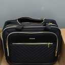 LOVEVOOK Rolling Laptop Bag Women, 17.3 Inch Laptop Briefcase with Wheels for Work Travel Business, Underseat Carry On Luggage Case,Black