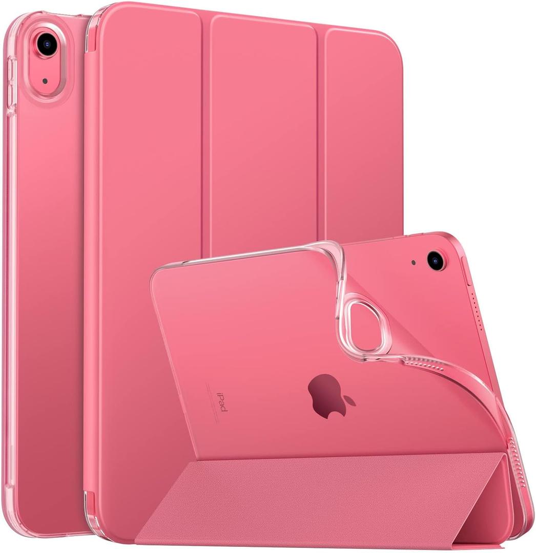 MoKo Case for New iPad (A16) 11th Generation 2025/ 10th Generation 2022, iPad 11 inch/ 10.9 inch Case with Soft TPU Translucent Frosted Back Cover, Auto Wake/Sleep, Support Touch ID, Watermelon