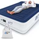 Active Era Luxury Queen, High Air Mattress with Built in Pump and Raised Pillow - Elevated Double, with Structured I-Beam Technology, Height 22" Tall Air Bed Queen Size