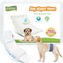 Dog Diaper Liners 100ct Super Soft and Absorbent Dog Diaper Booster Pads for Male Dog Belly Bands or Female Dog Diapers (Long, 100pcs)