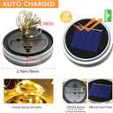 6 Pack Solar Mason Jar Lights for Outside, 30 LED Solar Mason Jar Lids Fairy Lights with 6 Hangers(No Jars) Outdoor Waterproof for DIY Patio Garden Yard Lawn Party Wedding Decoration Warm White