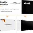 Black Dry Erase Board, 36" x 24" (3' x 2') Magnetic Large Black Glass Board Frameless Wall Mounted Glass Whiteboard for Office, School & Home with 1 Acrylic Pen Tray & 6 Strong Magnets
