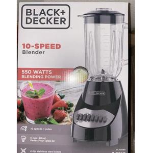 BLACK+DECKER BL2010 Standard Blender, 10-Speed + Pulse, 5 Cup, Glass Jar - Black