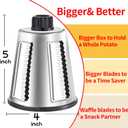 Weltonhm Rotary Cheese Graters with 4 Blades, Hand Crank Cheese Grater with Waffle Slicer, Red, Black and White Cheese Shredder with Suction Base, Easier for Shredding & Grating (White, 4 Graters)
