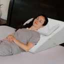 InteVision Foam Bed Wedge Pillow (25 x 24 x 12 inches) and Headrest Pillow in One Package - Helps Relief from Acid Reflux, Post Surgery, Snoring - 2 inches Memory Foam Top